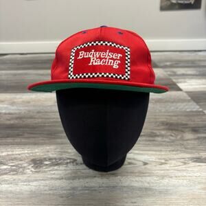 Vintage 90s Nascar Budweiser Racing Bill Elliott 11 Red Mens OS Snapback Hat Cap